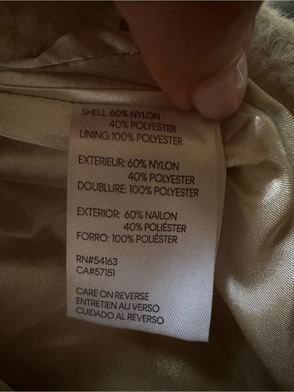 Calvin Klein Cream Plaid Long Coat Women’s Size 10 - Picture 8 of 9